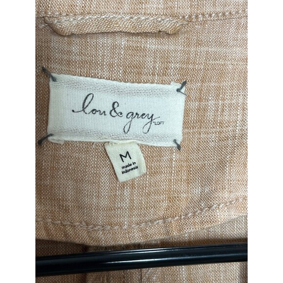 Lou and Grey 100% Linen Blush Asymmetrical Zipper Moto Jacket Size Medium - Picture 5 of 9